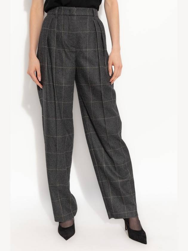 Emporio Armani Plaid Pants, Women's, Grey - EMPORIO ARMANI - BALAAN 3