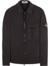 Old Treatment Garment Dyed Overshirt Jacket Black - STONE ISLAND - BALAAN 2