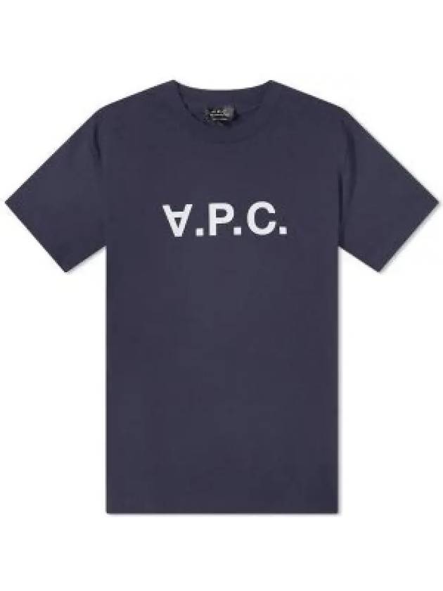 VPC Logo Organic Cotton Short Sleeve T-Shirt Navy - A.P.C. - BALAAN 2