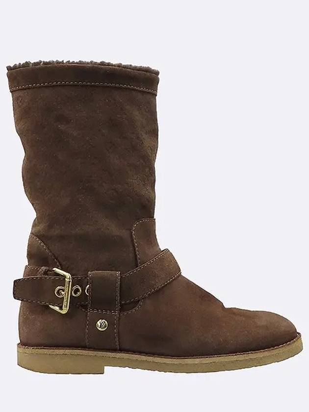 Brown suede strap detail women s boots 36 - LOUIS VUITTON - BALAAN 3