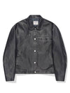 VINTAGE WASHED LEATHER JACKET BLACK - CITYSTREET - BALAAN 2