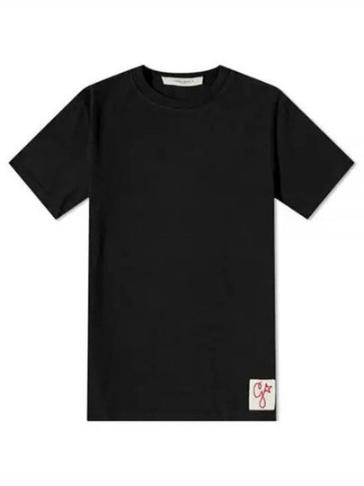 Embroidered Logo Crew Neck Short Sleeve T-Shirt Black - GOLDEN GOOSE - BALAAN 2