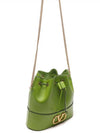 V Logo Chain Mini Bucket Bag Green - VALENTINO - BALAAN 4