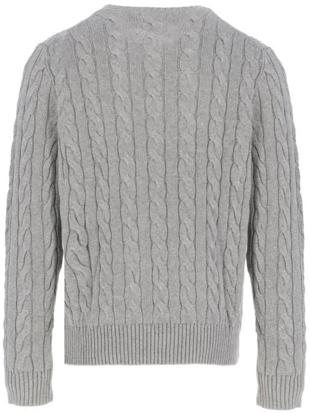 Embroidery Logo Cable Knit Top Grey - POLO RALPH LAUREN - BALAAN 4