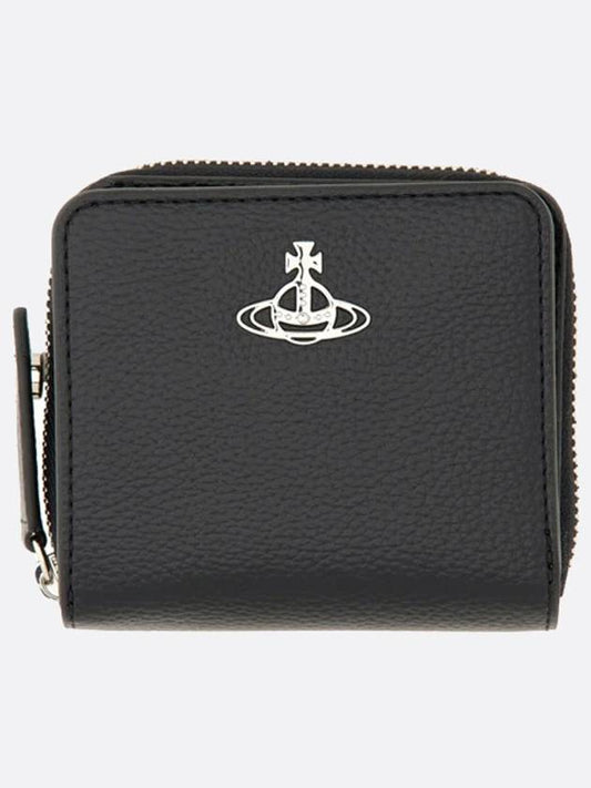 Vegan Biogreen Zipper Medium Half Wallet Black - VIVIENNE WESTWOOD - BALAAN 2