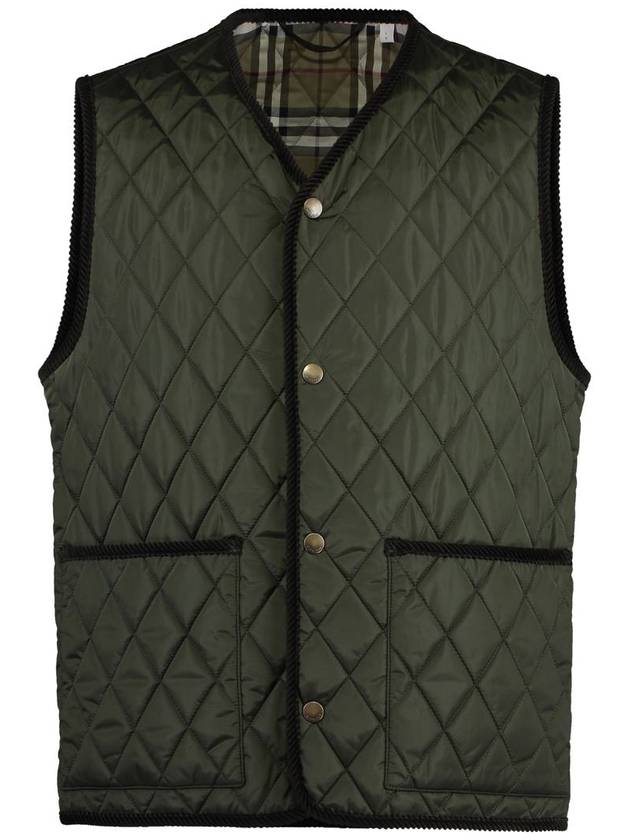 V neck quilted vest green - BURBERRY - BALAAN 2