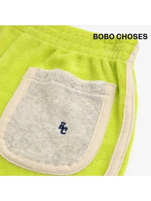 Kids Green Terry Shorts Light 124AC065 300 - BOBO CHOSES - BALAAN 4