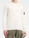 Wappen Patch Crew Neck Wool Knit Top White - STONE ISLAND - BALAAN 3