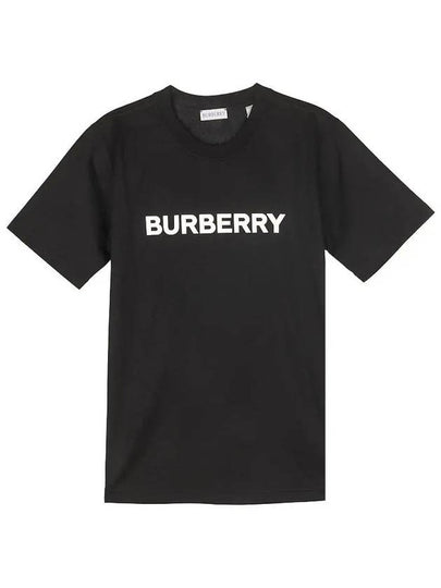 Logo Print Crew Neck Cotton Short Sleeve T-Shirt Black - BURBERRY - BALAAN 2