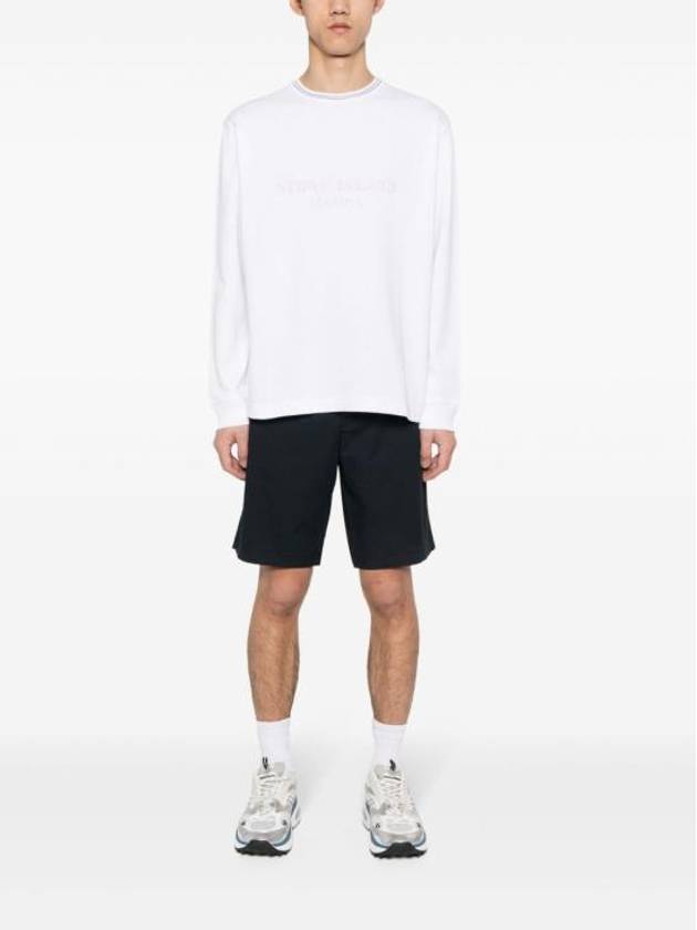 Logo Print Cotton Sweatshirt White - STONE ISLAND - BALAAN 5