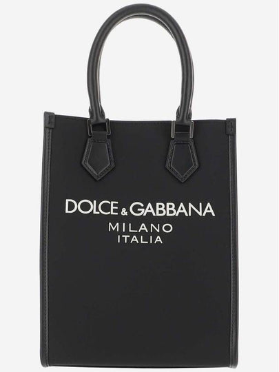 Rubberized Logo Nylon Small Tote Bag Black - DOLCE&GABBANA - BALAAN 2