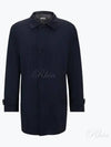 Waterproof Wool Blend Single Coat Blue - HUGO BOSS - BALAAN 2