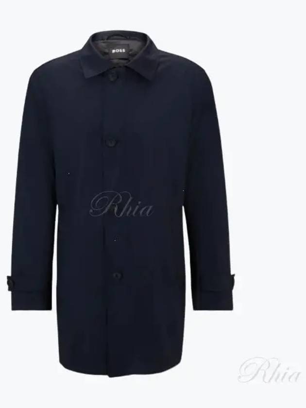 Waterproof Wool Blend Single Coat Blue - HUGO BOSS - BALAAN 2