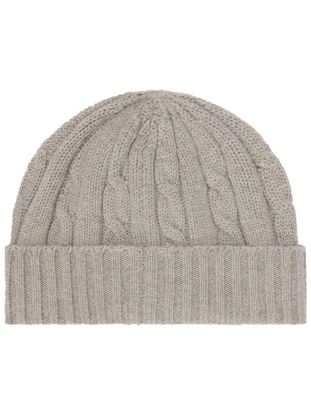 Triomphe Cable Knit Beanie Light Grey - CELINE - BALAAN 3