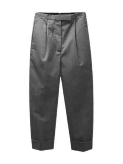 High Waist RWB Trimming Heavy Wool Pants Grey - THOM BROWNE - BALAAN 2