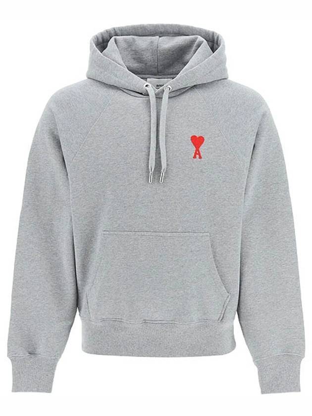 Small Heart Logo Hoodie Grey - AMI - BALAAN 1