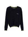 Logo Cable Wool Knit Top Black - MSGM - BALAAN 1