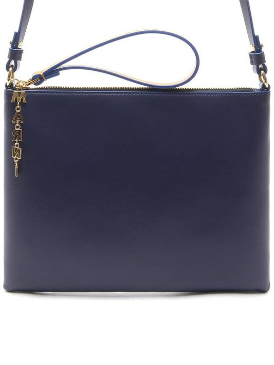 Women's Two-Tone Leather Clutch Bag Blue - MARNI - BALAAN 2