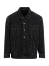 Egg Shape Denim Jacket Dark Blue Black - SAINT LAURENT - BALAAN 2