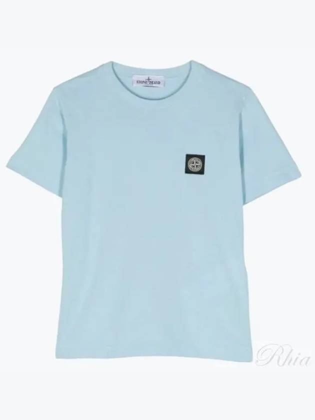 Kids 30/1 Cotton Jersey Short Sleeve T-Shirt Blue - STONE ISLAND - BALAAN 2