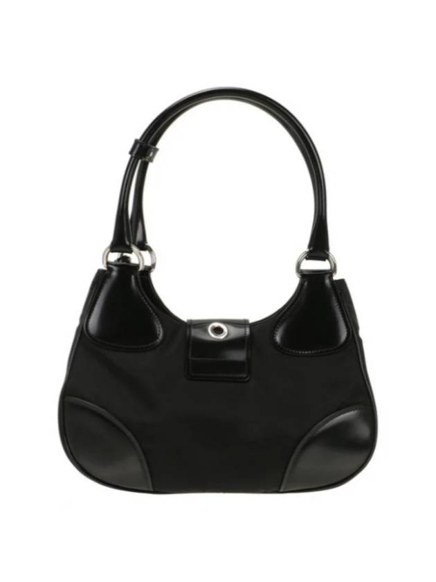 Re-Nylon Leather Shoulder Bag Black - PRADA - BALAAN 3