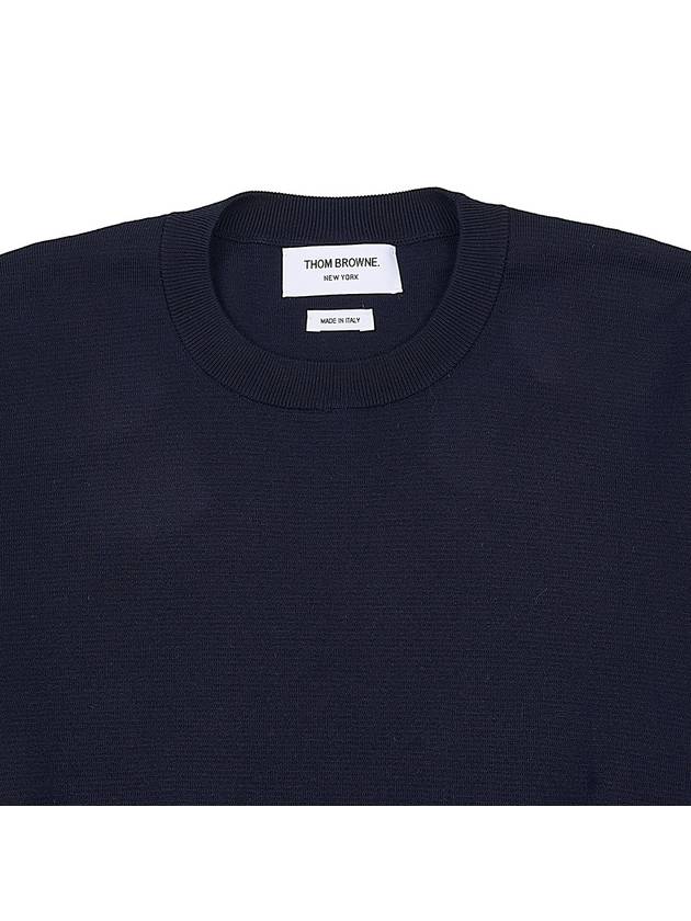 4 Bar Straight Knit Top Navy - THOM BROWNE - BALAAN 4