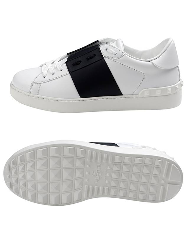 Men's Navy Hidden Open Band Low Top Sneakers White - VALENTINO - BALAAN.