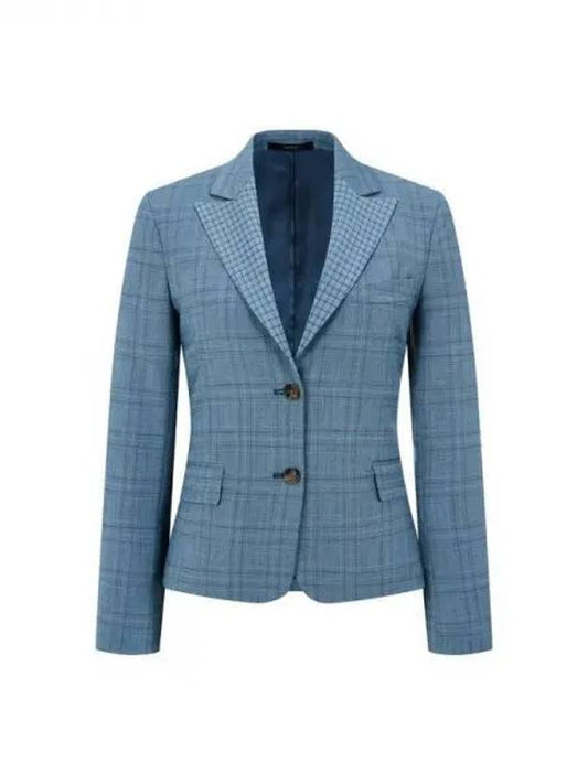 Women s Glen Check Stretch Jacket Blue 270998 - PAUL SMITH - BALAAN 1