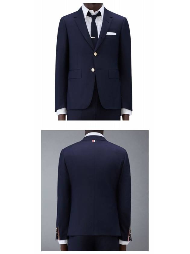 Super 120S Wool Twill Single Breasted Classic Jacket Navy - THOM BROWNE - BALAAN 5