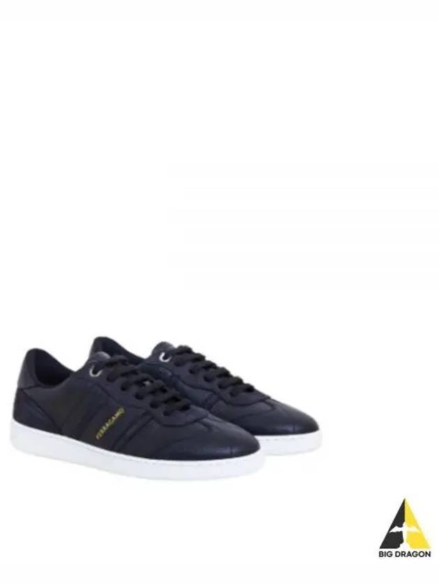 Logo Leather Low Top Sneakers Black - SALVATORE FERRAGAMO - BALAAN 2