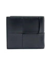 Intrecciato Coin Pocket Half Wallet Black - BOTTEGA VENETA - BALAAN 3