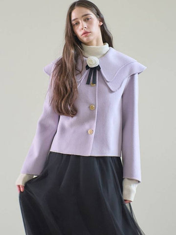 Cape Collar Handmade Single Coat Lavender - MITTE - BALAAN 1