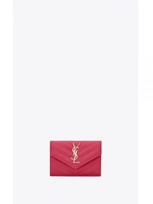 Monogram Envelope Small Half Wallet Fuchsia - SAINT LAURENT - BALAAN 2