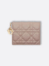 Lady Cannage Small Lambskin Half Wallet Pink - DIOR - BALAAN 2