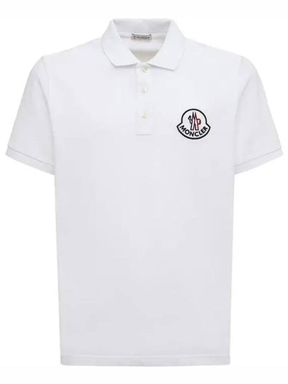 Embroidered Logo Short Sleeve Polo Shirt White - MONCLER - BALAAN 2