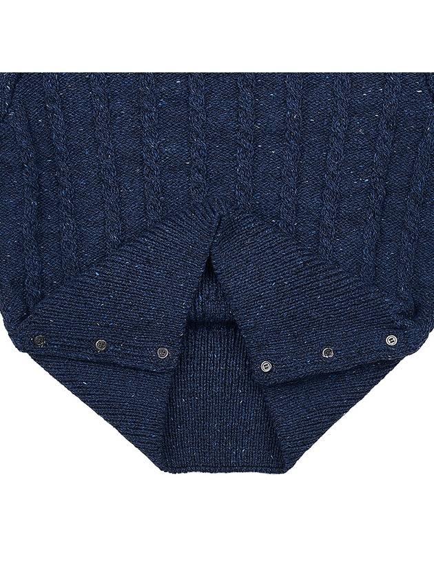 Donegal Twist Cable 4-Bar Classic Crewneck Knit Top Blue - THOM BROWNE - BALAAN 11