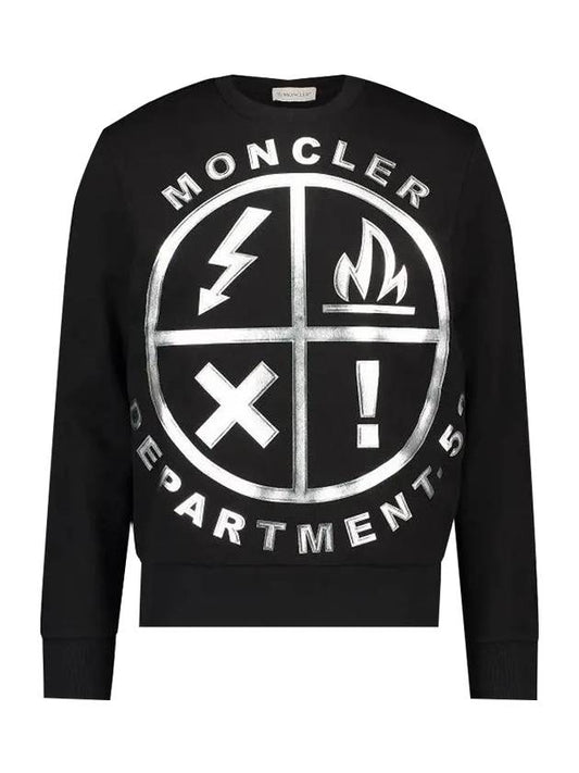 Metallic Logo Sweatshirt Black - MONCLER - BALAAN 1