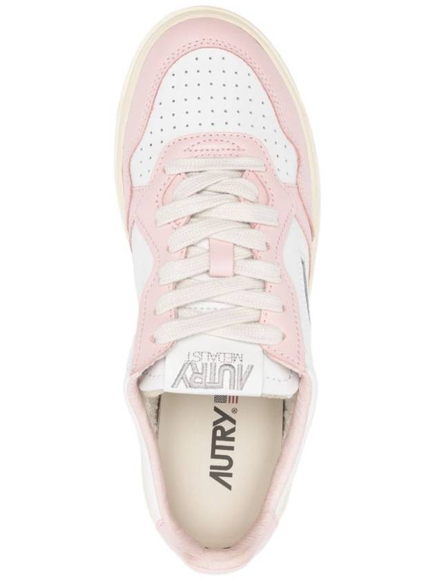 Medalist Bicolor Leather Low Top Sneakers White Pink - AUTRY - BALAAN 4