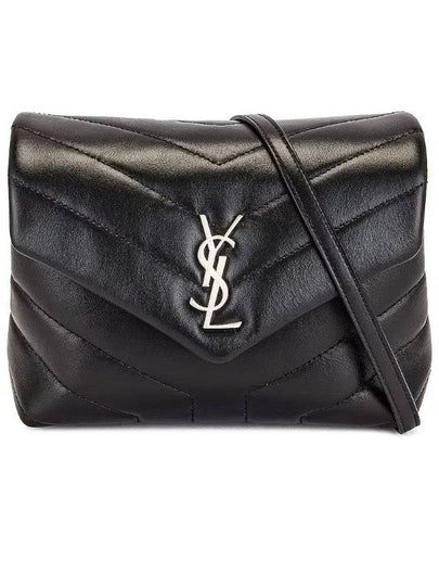 Toy Loulou Strap Shoulder Bag In Quilted Leather Black - SAINT LAURENT - BALAAN 2