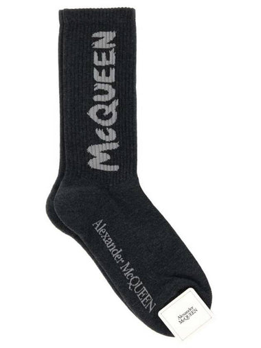 Graffiti Socks Grey - ALEXANDER MCQUEEN - BALAAN 1