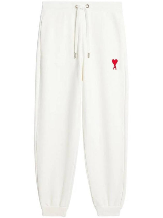 Heart Logo Jogger Pants White - AMI - BALAAN 1