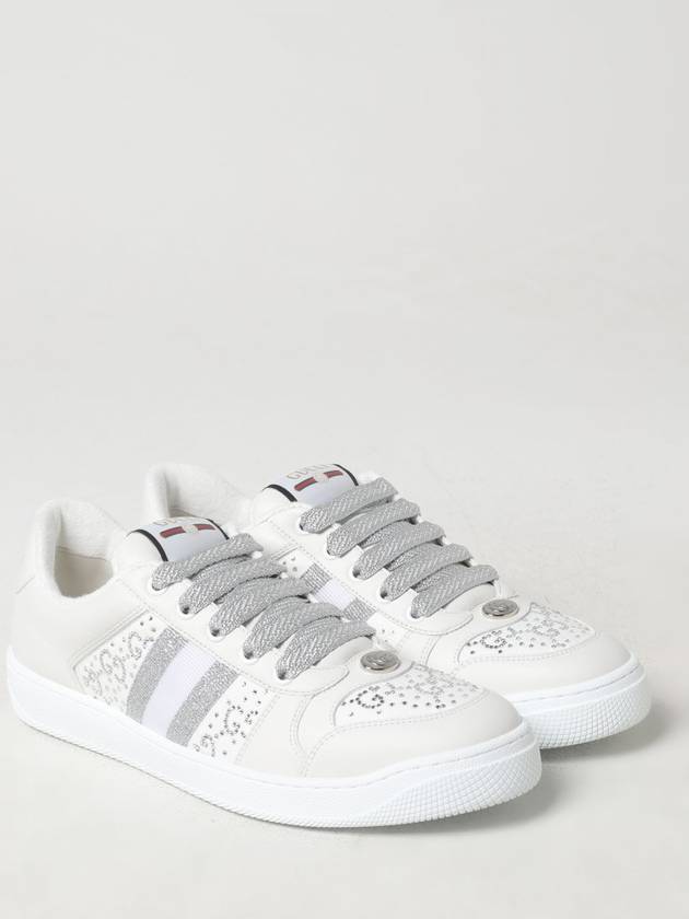 Screener Leather Low Top Sneakers Light Grey - GUCCI - BALAAN 3