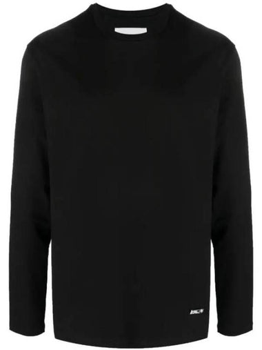 Logo Plaque Hem Long Sleeve T-Shirt Black - JIL SANDER - BALAAN 1