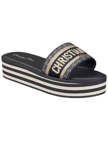 Dway Platform Slippers Deep Blue - DIOR - BALAAN 1