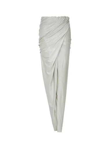 WOMEN Shining Drape Long Skirt Light Gray - RICK OWENS - BALAAN 1