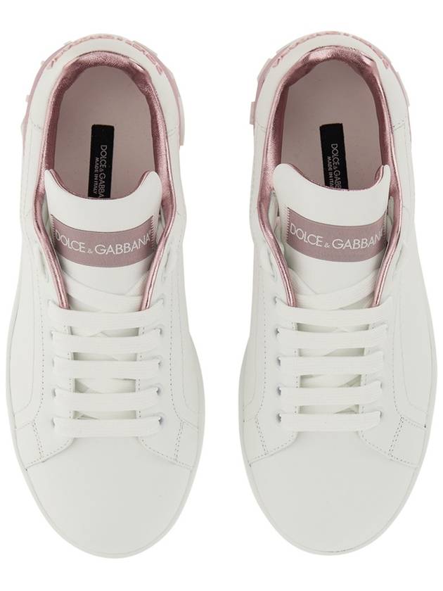 Portofino low-top sneakers white pink - DOLCE&GABBANA - BALAAN 9