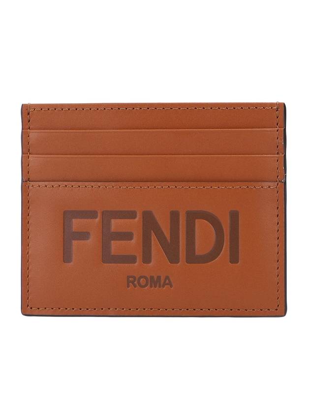 Stamp Logo Card Wallet Brown - FENDI - BALAAN 1