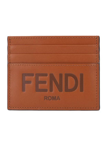 Stamp Logo Card Wallet Brown - FENDI - BALAAN 1