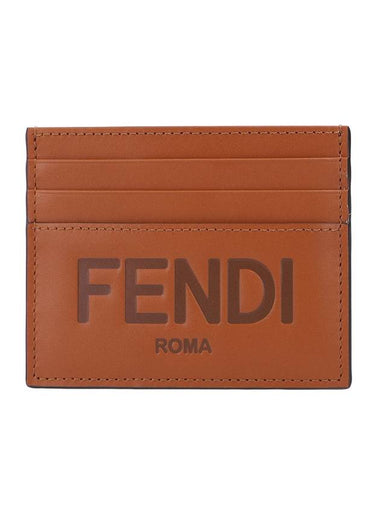 Stamp Logo Card Wallet Brown - FENDI - BALAAN 1