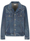 Trucker Denim Jacket Blue - CELINE - BALAAN 2